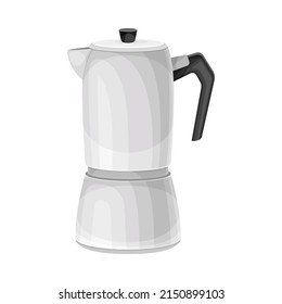 Coffing Brewing with Percolator as Cafe Cooking Appliance Vector Illustration