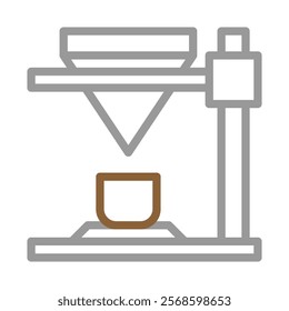 Coffee brewing process icon. Concept of coffee making and preparation.