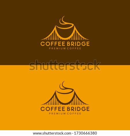 Coffee bridge logo, cofee shop logo, coffee logo vector template. eps 10