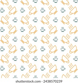 Fondo de ilustración vectorial de patrón repetitivo multicolor de moda brillante de café