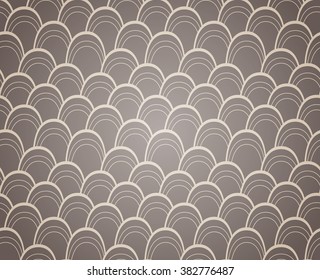 Coffee brown abstract waves seamless pattern background 