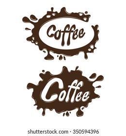 Coffee brown blotches on a white background to create brand