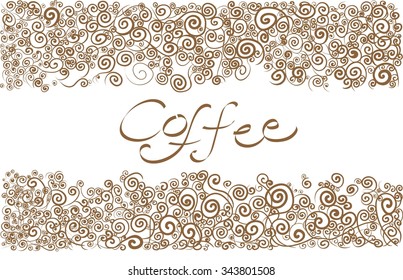 coffee brown etiquette with arabesque