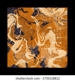Coffee  brown gold marble abstract background template.Modern and original liquid texture.Good for design covers, presentation, 
invitation, flyers, posters, business cards and social media.