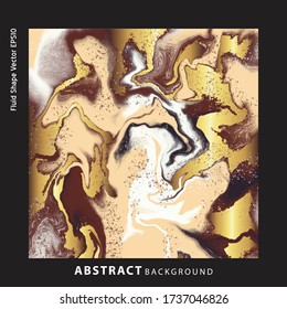 Coffee  brown gold marble abstract background template.Modern and original liquid texture.Good for design covers, presentation, 
invitation, flyers, posters, business cards and social media.