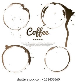 Coffee brown stain, Isolated On White Background. Vector EPS 10 illustration.