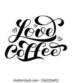 Coffee brush lettering. Vector illustration for banner or poster