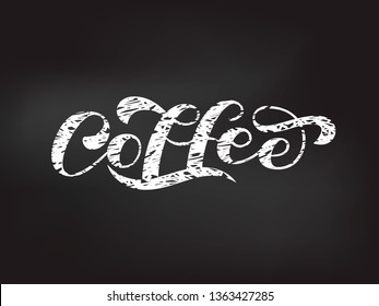 Coffee brush lettering. Vector illustration for banner or poster