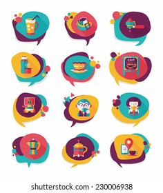 Coffee bubble speech flat banner design flat background set, eps10