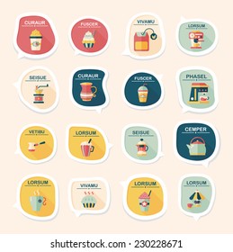 Coffee bubble speech flat banner design flat background set, eps10