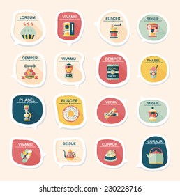 Coffee bubble speech flat banner design flat background set, eps10