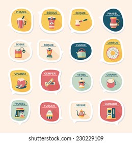 Coffee bubble speech flat banner design flat background set, eps10