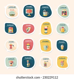 Coffee bubble speech flat banner design flat background set, eps10