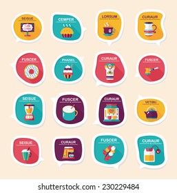 Coffee bubble speech flat banner design flat background set, eps10