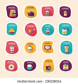 Coffee bubble speech flat banner design flat background set, eps10