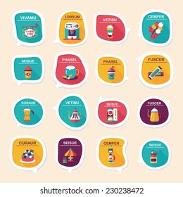 Coffee bubble speech flat banner design flat background set, eps10