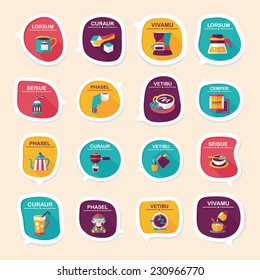 Coffee bubble speech flat banner design flat background set, eps10