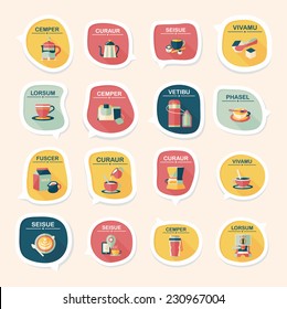 Coffee bubble speech flat banner design flat background set, eps10