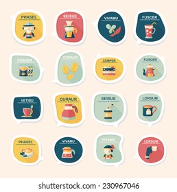 Coffee bubble speech flat banner design flat background set, eps10