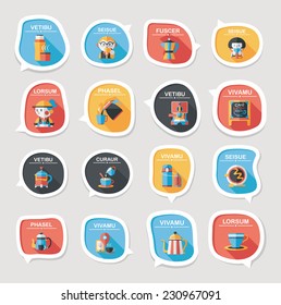 Coffee bubble speech flat banner design flat background set, eps10