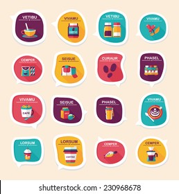 Coffee bubble speech flat banner design flat background set, eps10