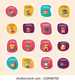 Coffee bubble speech flat banner design flat background set, eps10
