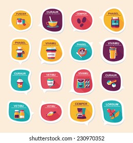 Coffee bubble speech flat banner design flat background set, eps10