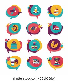 Coffee bubble speech flat banner design flat background set, eps10