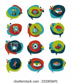 Coffee bubble speech flat banner design flat background set, eps10