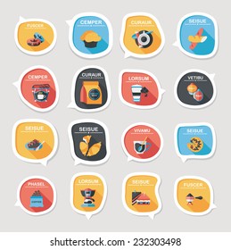 Coffee bubble speech flat banner design flat background set, eps10, dummy text