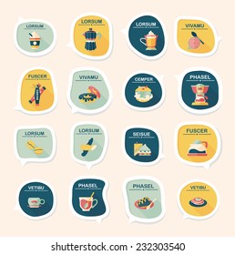 Coffee bubble speech flat banner design flat background set, eps10, dummy text