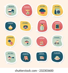 Coffee bubble speech flat banner design flat background set, eps10, dummy text