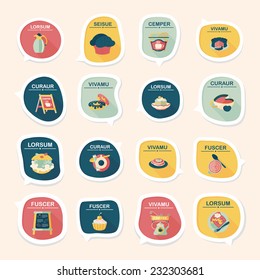 Coffee bubble speech flat banner design flat background set, eps10, dummy text