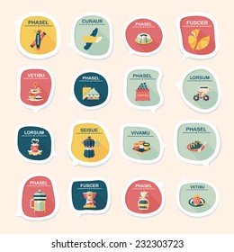 Coffee bubble speech flat banner design flat background set, eps10, dummy text