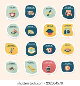 Coffee bubble speech flat banner design flat background set, eps10, dummy text