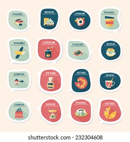 Coffee bubble speech flat banner design flat background set, eps10, dummy text