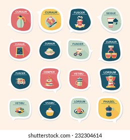 Coffee bubble speech flat banner design flat background set, eps10, dummy text