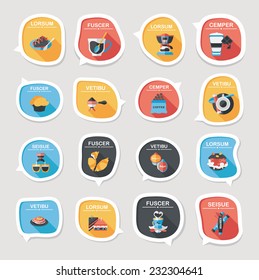 Coffee bubble speech flat banner design flat background set, eps10, dummy text