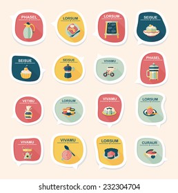 Coffee bubble speech flat banner design flat background set, eps10, dummy text