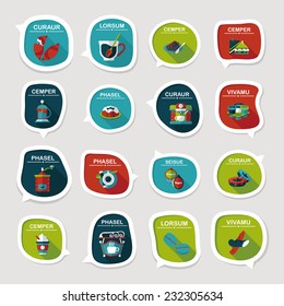 Coffee bubble speech flat banner design flat background set, eps10, dummy text
