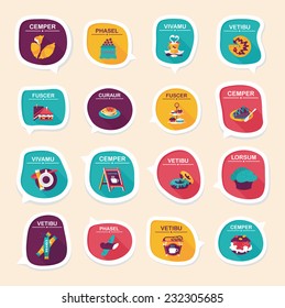 Coffee bubble speech flat banner design flat background set, eps10, dummy text