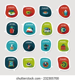 Coffee bubble speech flat banner design flat background set, eps10, dummy text
