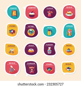 Coffee bubble speech flat banner design flat background set, eps10, dummy text
