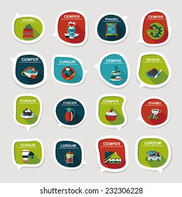 Coffee bubble speech flat banner design flat background set, eps10, dummy text