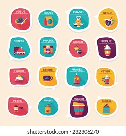 Coffee bubble speech flat banner design flat background set, eps10, dummy text
