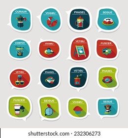 Coffee bubble speech flat banner design flat background set, eps10, dummy text
