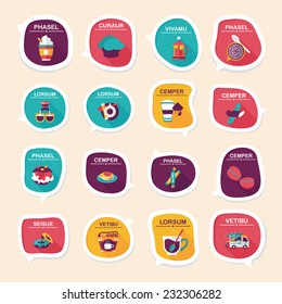 Coffee bubble speech flat banner design flat background set, eps10, dummy text