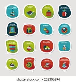 Coffee bubble speech flat banner design flat background set, eps10, dummy text