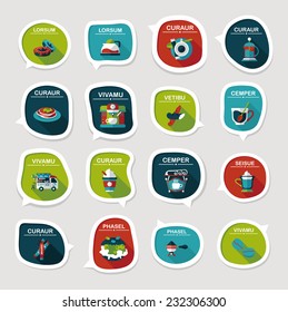 Coffee bubble speech flat banner design flat background set, eps10, dummy text