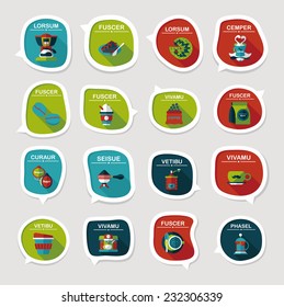 Coffee bubble speech flat banner design flat background set, eps10, dummy text